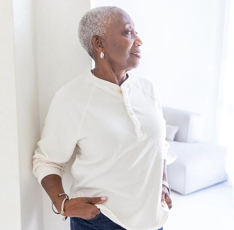 african american woman leaning against door | Las Vegas Surgical Associates